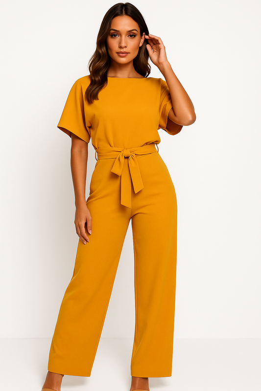 Calverra LuxeFit 7-Color Belted Jumpsuit – Chic Comfort for Every Occasion